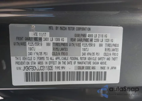 2018 Mazda Cx-5 Touring из США, поврежденный, VIN JM3KFBCM5J0311806